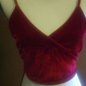 Red v neck crop top